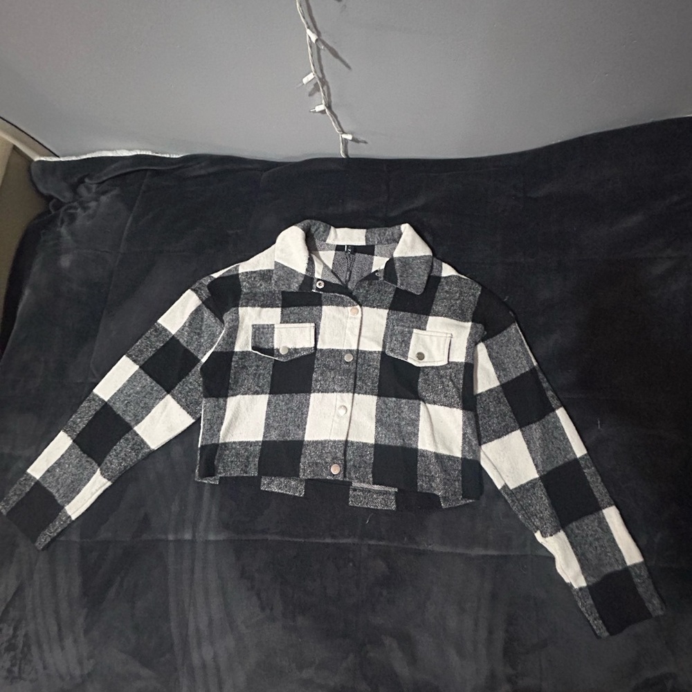 Zaful Monochrome Checkered Jacket
